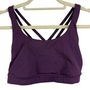 Lululemon Purple Sports Bra Womens Workout Gym Strappy Criss Cross Back Top sz 6